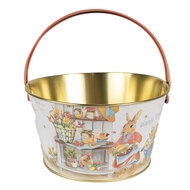 Clayre &amp; Eef | Opbergmand Wit Blauw Rood &oslash; 19x10 cm | 6BL0107