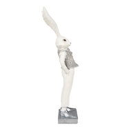 Clayre &amp; Eef | Decoratie Beeld Konijn Wit  zilverkleurig 9x13x36 cm | 6PR4047