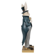Clayre &amp; Eef | Decoratie konijn Beige Blauw 10x8x30 cm | 6PR4129