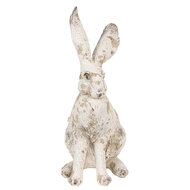 Clayre & Eef | Decoratie Beeld Konijn Beige Bruin 13x8x22 cm | 6PR4053