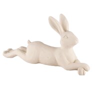 Dekoratief | Bunny liggend, wit, cement, 26x9x14cm | A240791