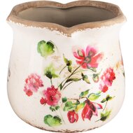 Dekoratief | Bloempot &#039;Fuchsia Flowers&#039;, keramiek, 16x16x15cm | A240802