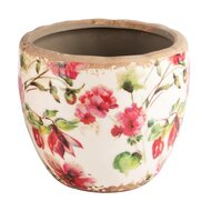 Dekoratief | Bloempot &#039;Fuchsia Flowers&#039;, keramiek, 13x13x11cm | A240827