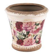 Dekoratief | Bloempot &#039;Romantic Flowers&#039;, keramiek, 13x13x13cm | A240843