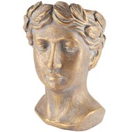 Dekoratief | Bloempot hoofd &#039;Caesar&#039;, grijs, magnesium, 23x22x31cm | A240916