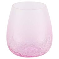 Dekoratief | Theelicht &#039;Smoked&#039;, roze, glas, 9x9x10cm | A218040