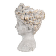 Clayre & Eef | Bloempot Binnen Hoofd Grijs 14x14x22 cm | 6TE0499S