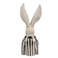 Clayre &amp; Eef | Decoratie beeld Konijn Wit Goudkleurig zwart 16x14x42 cm | 6PR4090