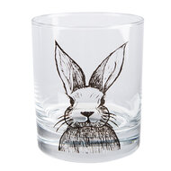 Clayre &amp; Eef | Waterglas Transparant Zwart &oslash; 8x9 cm / 300 ml | RAEGL0001