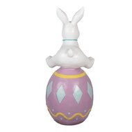 Clayre & Eef | Decoratie Konijn Wit Paars 41x39x91 cm | 5MG0027