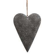 Clayre &amp; Eef | Decoratie hanger hart Grijs 15x2x10 cm | 6Y5569M