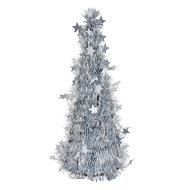 Clayre &amp; Eef | Kerstdecoratie Kerstboom Zilverkleurig &oslash; 18x46 cm | 65538L