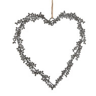 Clayre &amp; Eef | Decoratie hanger hart Grijs 20x1x20 cm | 6Y5562