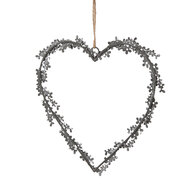 Clayre &amp; Eef | Decoratie hanger hart Grijs 20x1x20 cm | 6Y5562