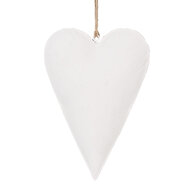 Clayre &amp; Eef | Decoratie hanger hart Wit 15x2x10 cm | 6Y5566M