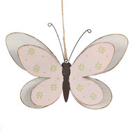 Clayre &amp; Eef | Decoratie hanger vlinder Roze 22x4x14 cm | 6Y5578M