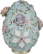 Clayre & Eef | Decoratie Beeld Ei Blauw Roze 21x22x26 cm | 6PR5040