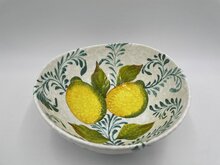 Organische schaal met citroenen groen Arabesk L 23 x 10 cm | EWFR202 | Piccobella Italiaans servies