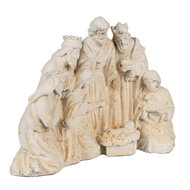 Clayre &amp; Eef | Kerstdecoratie Beeld Kerstgroep Beige 42x19x32 cm | 6MG0101