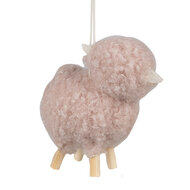 Clayre &amp; Eef | Decoratie Hanger Schaap Roze 8x3x6 cm | 65369