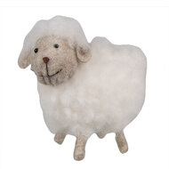 Clayre &amp; Eef | Decoratie beeld Schaap Wit 14x7x10 cm | 65379