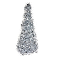 Clayre &amp; Eef | Kerstdecoratie Kerstboom Zilverkleurig &oslash; 16x38 cm | 65541M