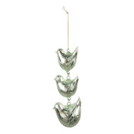 Clayre &amp; Eef | Decoratie hanger vogels Groen 7x5x16 cm | 6GL4455