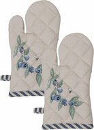 Clayre &amp; Eef | Set van 2 Stuks Ovenwant Blauw, Groen 18x30 cm | BBF44-2x