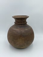 Decoratie vaas pot hout met kraag bruin 34x30cm | 65492 | Home Sweet Home | Stoer &amp; Sober Woonstijl