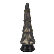 Clayre &amp; Eef | Kerstdecoratie Kerstboom Goudkleurig Grijs &oslash; 15x45 cm | 65383