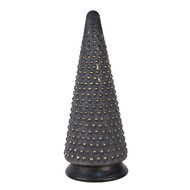 Clayre &amp; Eef | Kerstdecoratie Kerstboom Goudkleurig Grijs &oslash; 17x42 cm | 65385