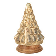 Clayre &amp; Eef | Kerstdecoratie Kerstboom Goudkleurig &oslash; 14x23 cm | 65389