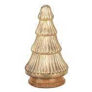 Clayre &amp; Eef | Kerstdecoratie Kerstboom Goudkleurig &oslash; 13x25 cm | 65393