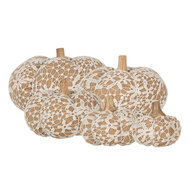 Clayre &amp; Eef | Decoratie Pompoen Wit Bruin &oslash; 25x16 cm | 65406