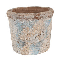 Clayre &amp; Eef | Bloempot Binnen Beige Blauw &oslash; 15x13 cm | 6TE0519M