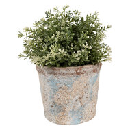 Clayre &amp; Eef | Bloempot Binnen Beige Blauw &oslash; 15x13 cm | 6TE0519M