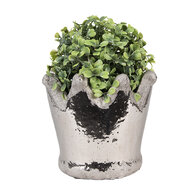 Clayre &amp; Eef | Bloempot Binnen Zilverkleurig &oslash; 15x14 cm | 6TE0540M