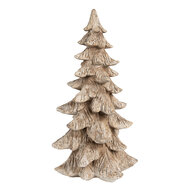 Clayre &amp; Eef | Kerstdecoratie Kerstboom Bruin Wit 19x19x39 cm | 6PR4161