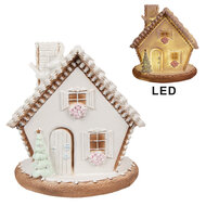 Clayre &amp; Eef | Decoratie Huis met LED Wit 17x16x17 cm / 3xAAA | 6PR4349