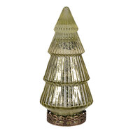 Clayre &amp; Eef | Kerstdecoratie Beeld Kerstboom met LED Groen &oslash; 7x16 cm | 6GL4569GR