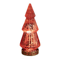 Clayre &amp; Eef | Kerstdecoratie Beeld Kerstboom met LED Rood &oslash; 7x16 cm | 6GL4569R