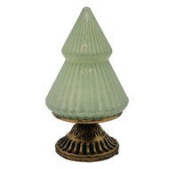 Clayre &amp; Eef | Kerstdecoratie Beeld Kerstboom met LED Groen &oslash; 10x18 cm | 6GL4581