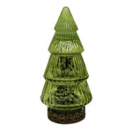 Clayre &amp; Eef | Kerstdecoratie Beeld Kerstboom met LED Geel &oslash; 8x16 cm | 6GL4602