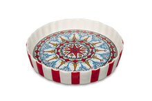 Quicheschaal taartvorm Mehari serveerschaal handgemaakt &Oslash; 24 rond rood blauw | QU.ME.30 | Dishes &amp; Deco