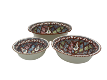 Salade set 3 delig Marron hapjes schaal bruin wit aardewerk | MAR.SS.3D | Dishes &amp; Deco