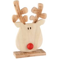 Dekoratief | Rudolph op voet, naturel, hout, 15x6x28cm | A245611