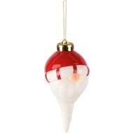 Dekoratief | Hanger kerstman, rood/wit, keramiek, 6x7x13cm | A245796