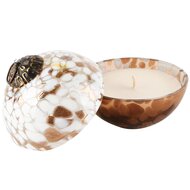 Dekoratief | Kerstbal geurkaars 'Bronze' parf. Chocolate, glas/wax, 9x9x10cm | A248022