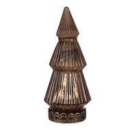 Clayre &amp; Eef | Kerstdecoratie Kerstboom met LED Koperkleurig &oslash; 7x16 cm | 6GL4569KO