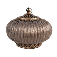 Clayre &amp; Eef | Decoratie met LED Bruin &oslash; 17x14 cm | 6GL4582